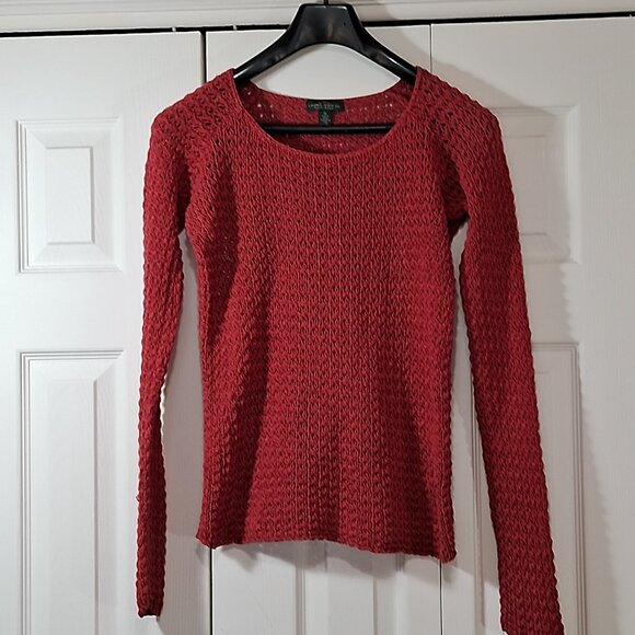 LRL Lauren Jeans Co Ralph Lauren women's vintage burnt orange sweater - Picture 2 of 9